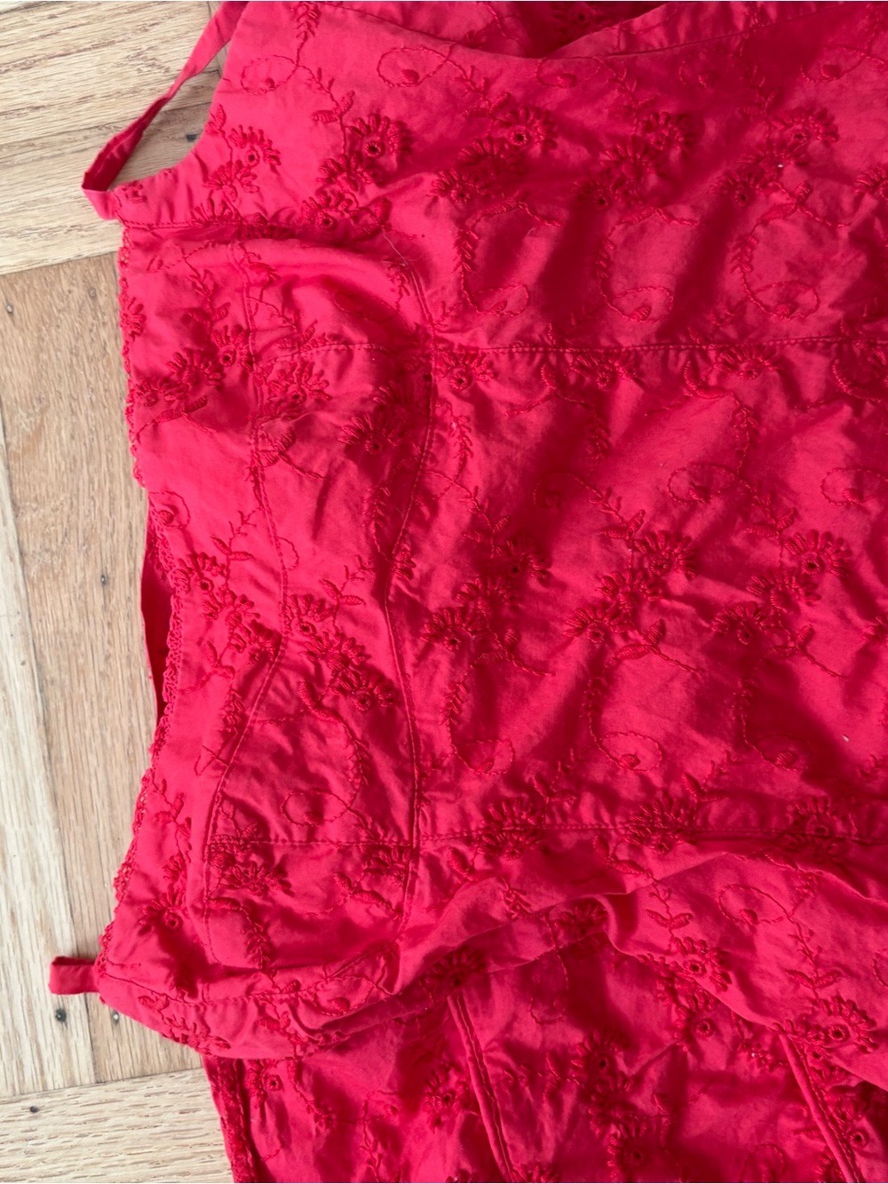 Nanette Lepore Red eyelet Jacquard Spaghetti Strap mini Dress - Picture 6 of 6